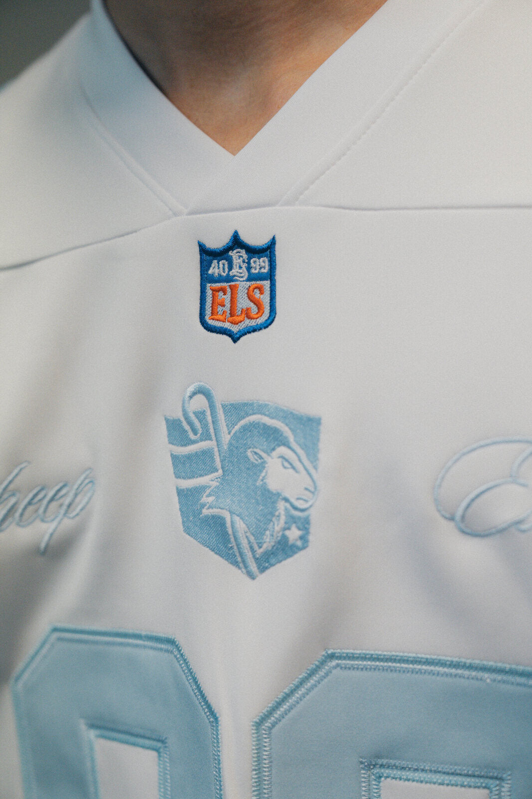 DISCIPLE 99 jersey, collar detail with the crest